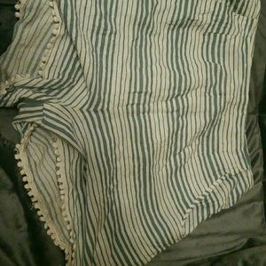 Teal and cream colored shorts